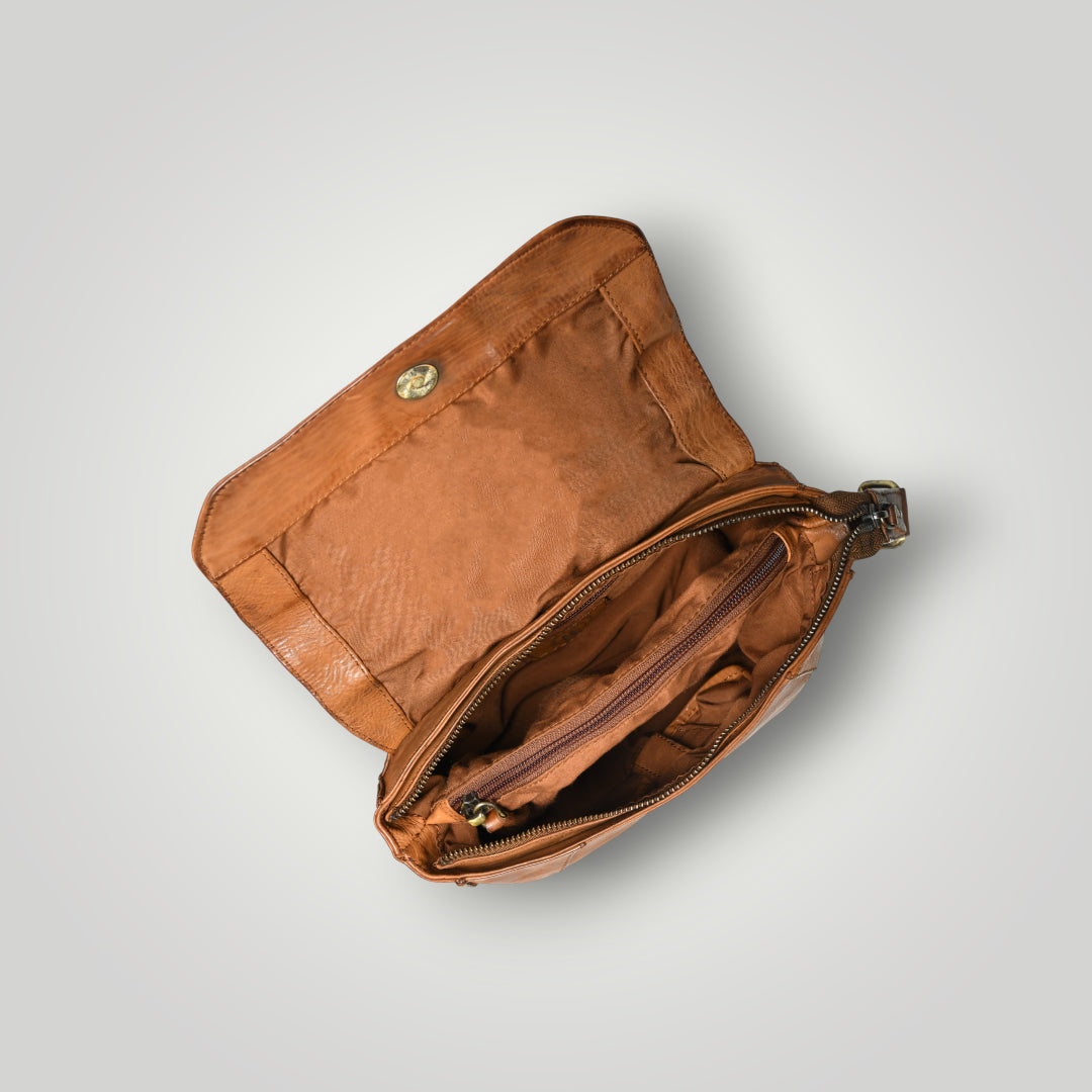 Heritage Leather Crossbody Bag - Brown Colour