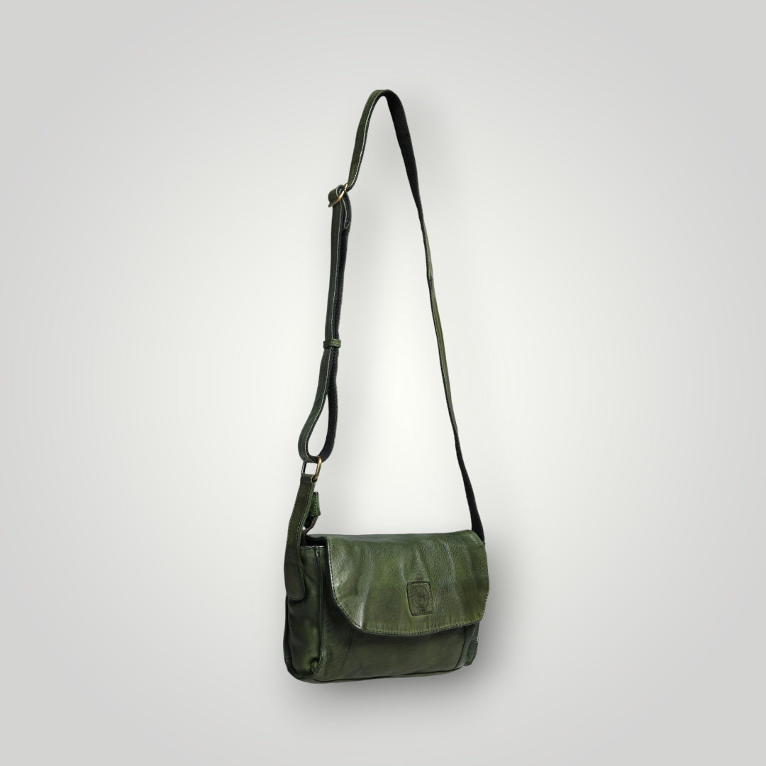 Heritage Leather Crossbody Bag - Green Colour