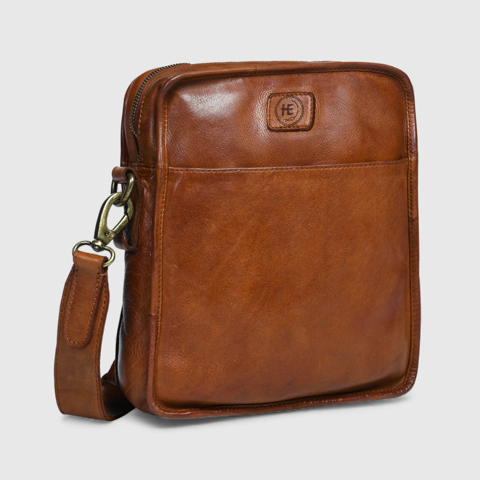 Verdant Trail Leather Sling Bag - Maroon Colour