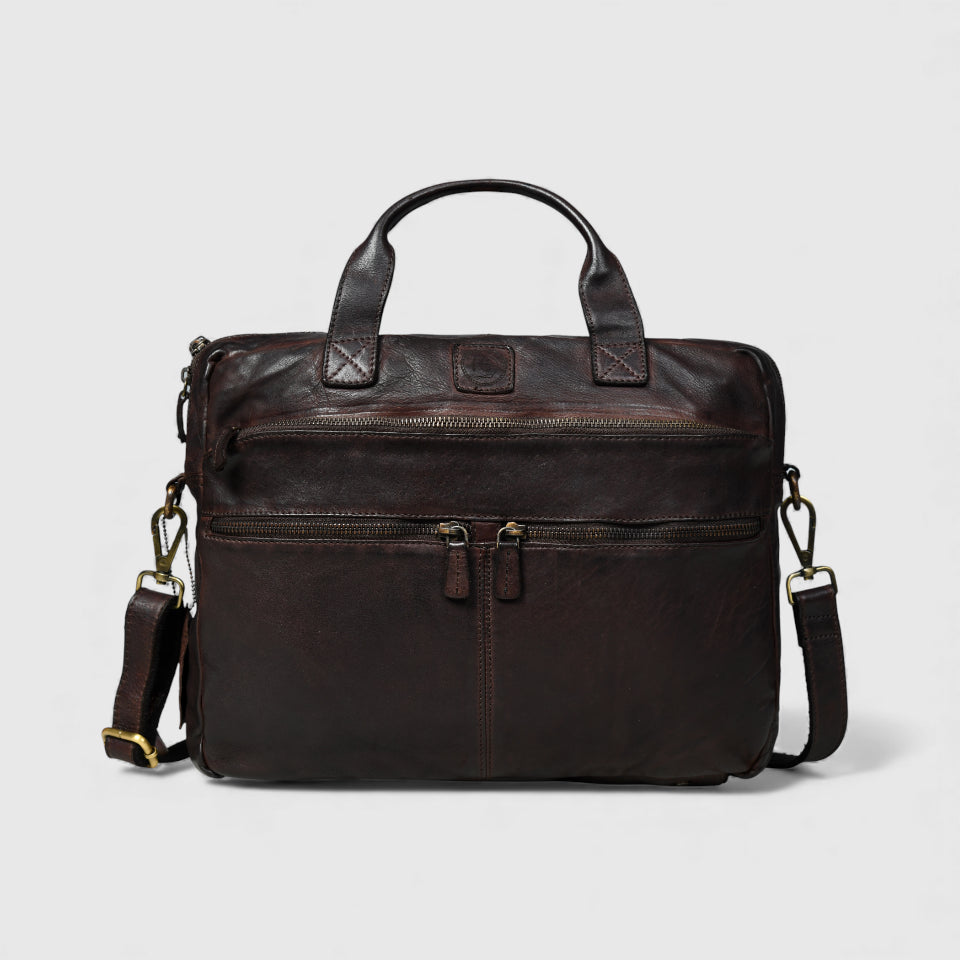 Voyager Vintage Leather Laptop Bag - Maroon Colour