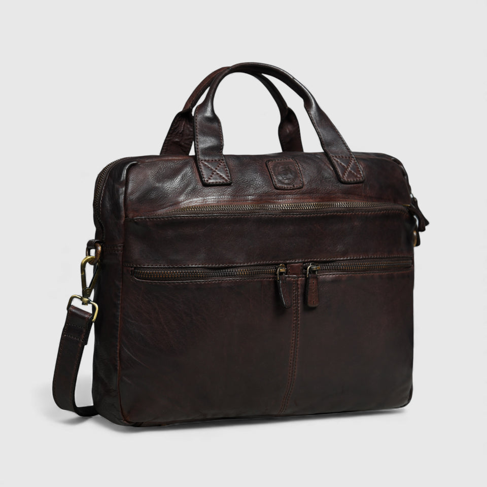 Voyager Vintage Leather Laptop Bag - Maroon Colour