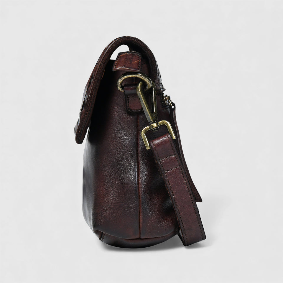Verdant Crossbody Women's Leather Handbag - Brown Colour