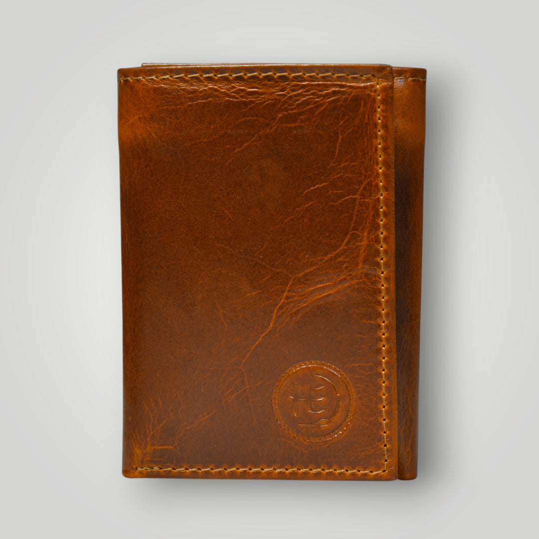 Midnight Luxe Vertical Bifold Wallet - Brown Colour