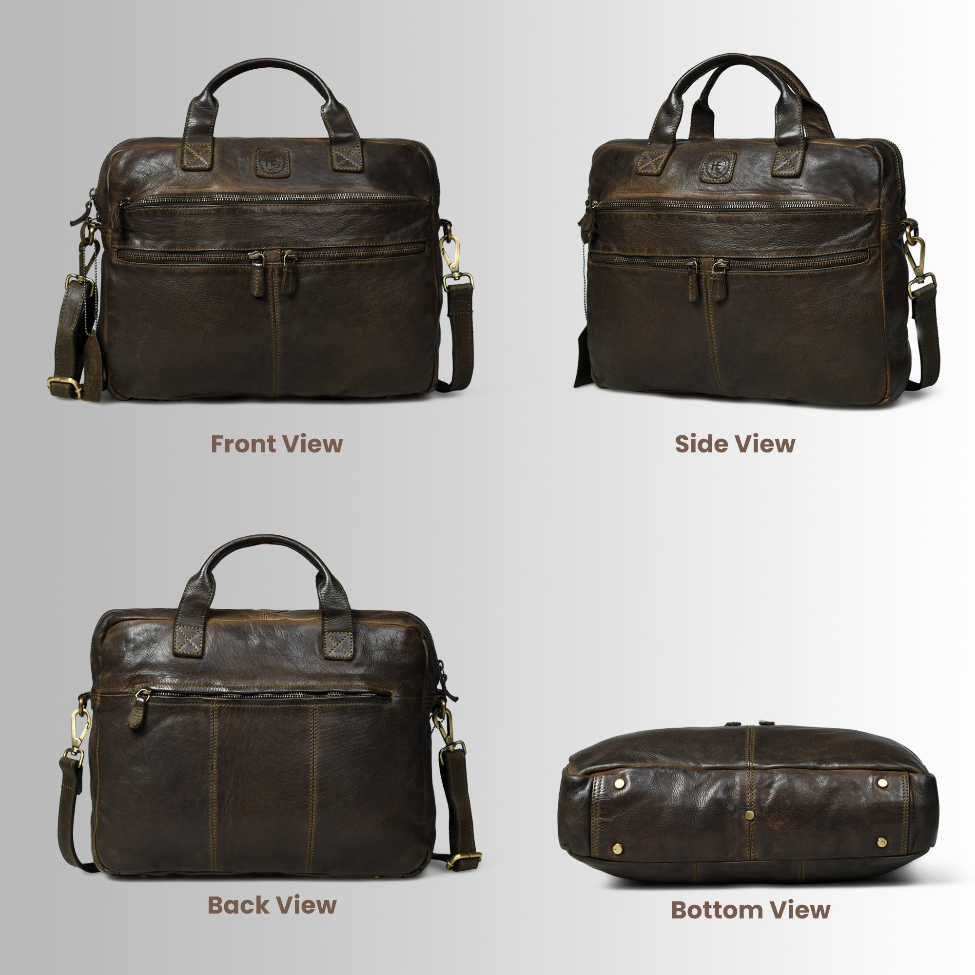 Voyager Vintage Leather Laptop Bag - Brown Colour