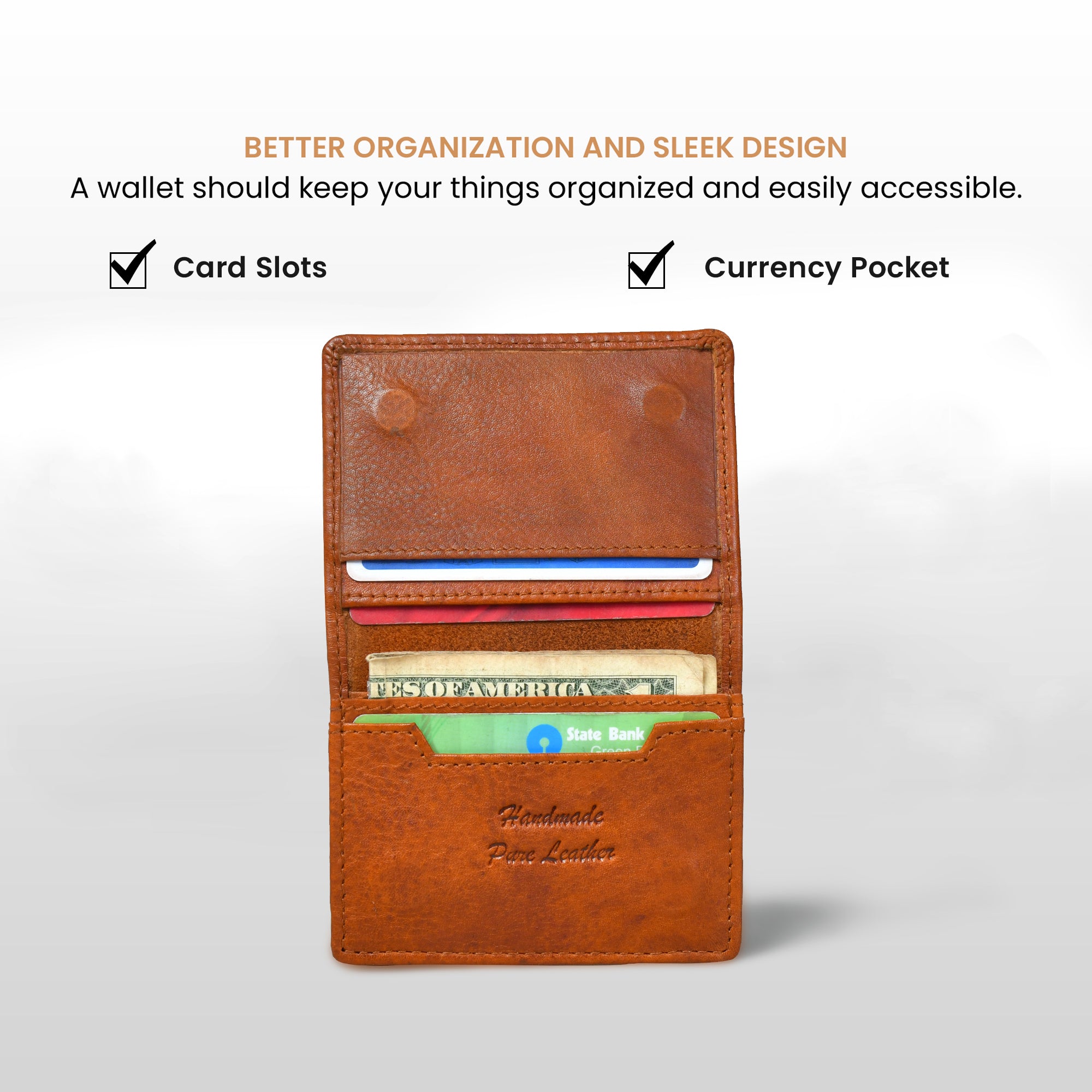 Classic Leather Card Wallet - Brown Colour