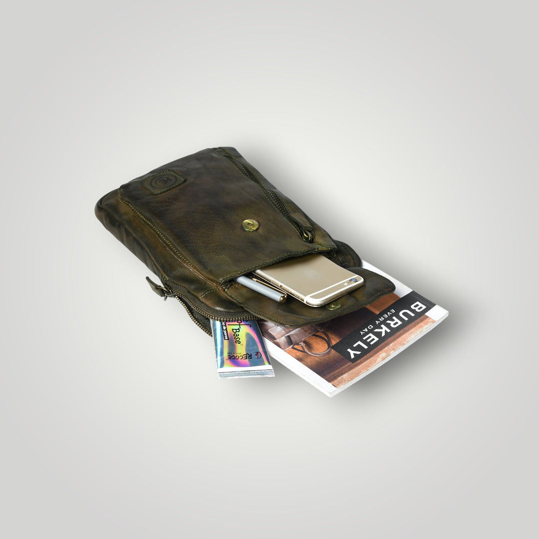 Vintage Explorer Crossbody Bag - Green Colour