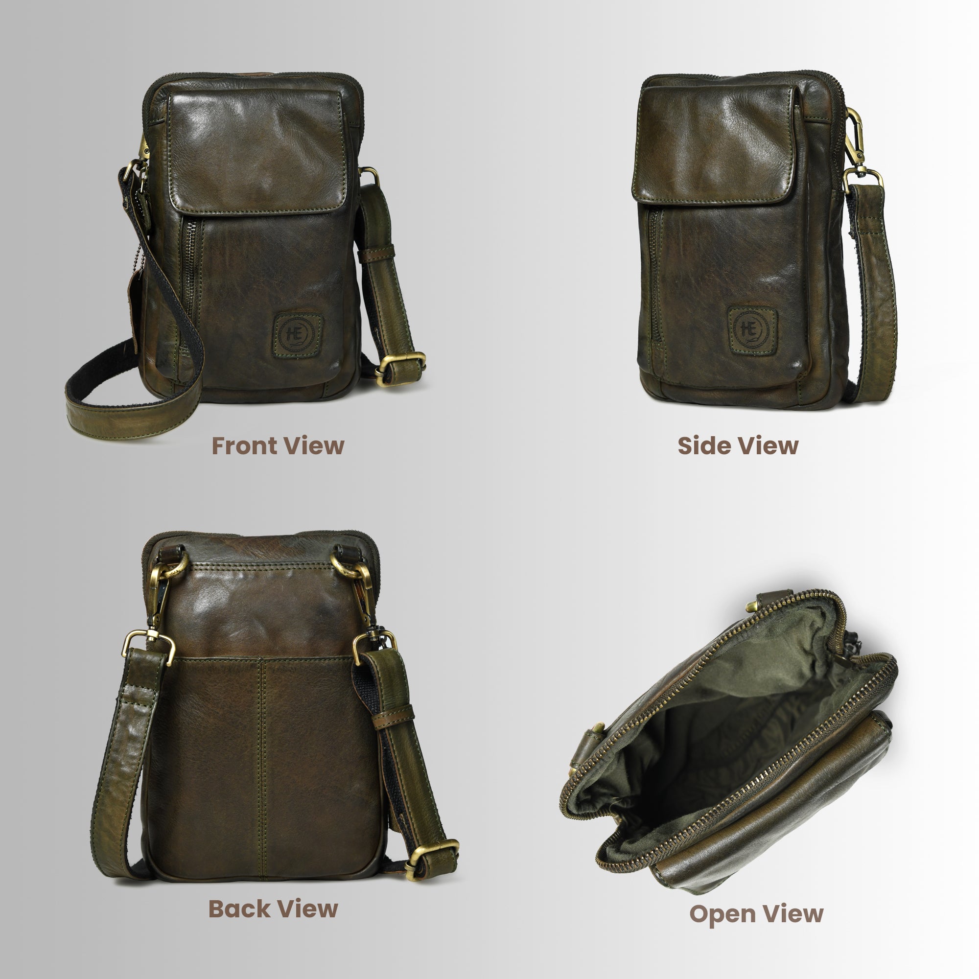 Vintage Explorer Crossbody Bag - Green Colour