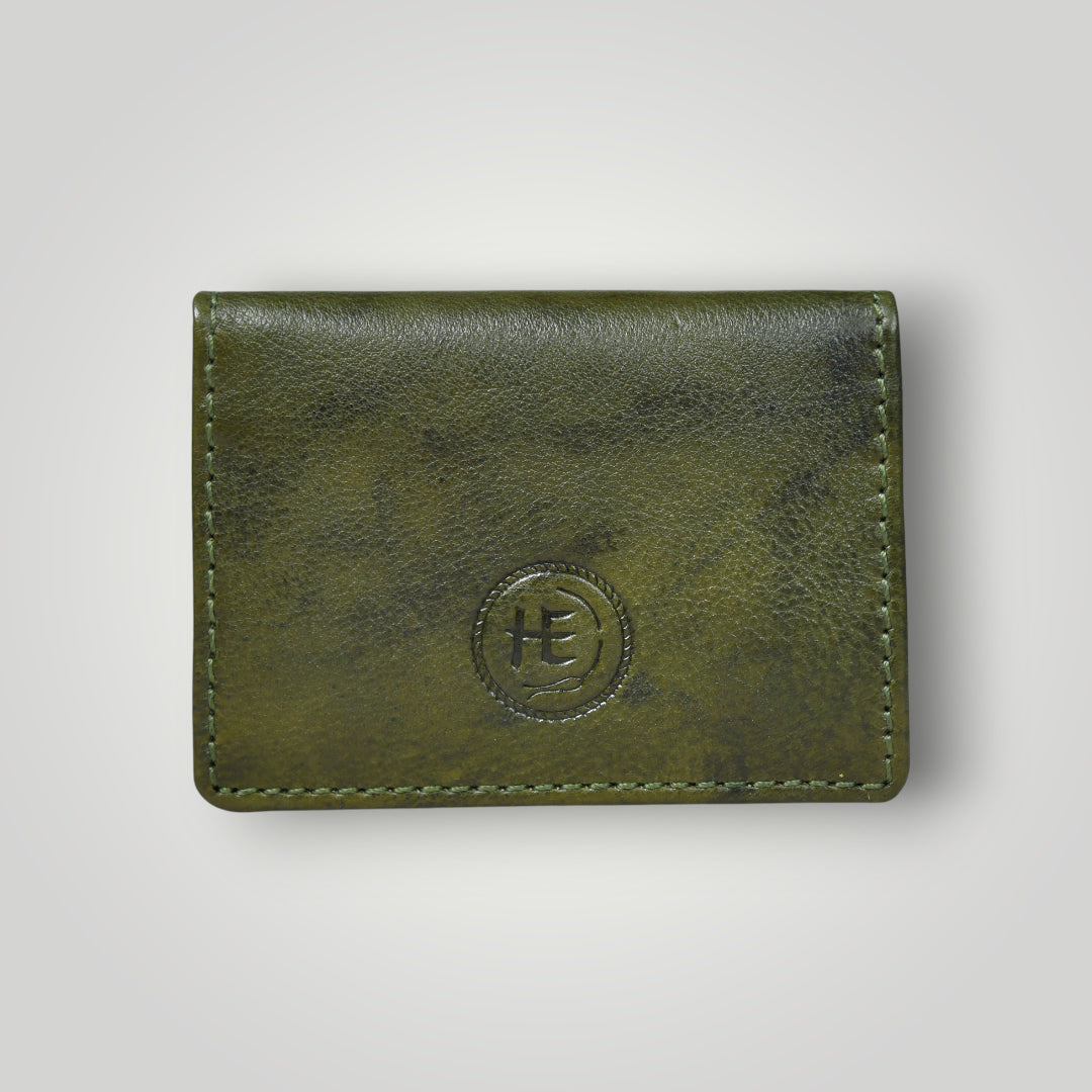 Classic Leather Card Wallet - Olive Colour