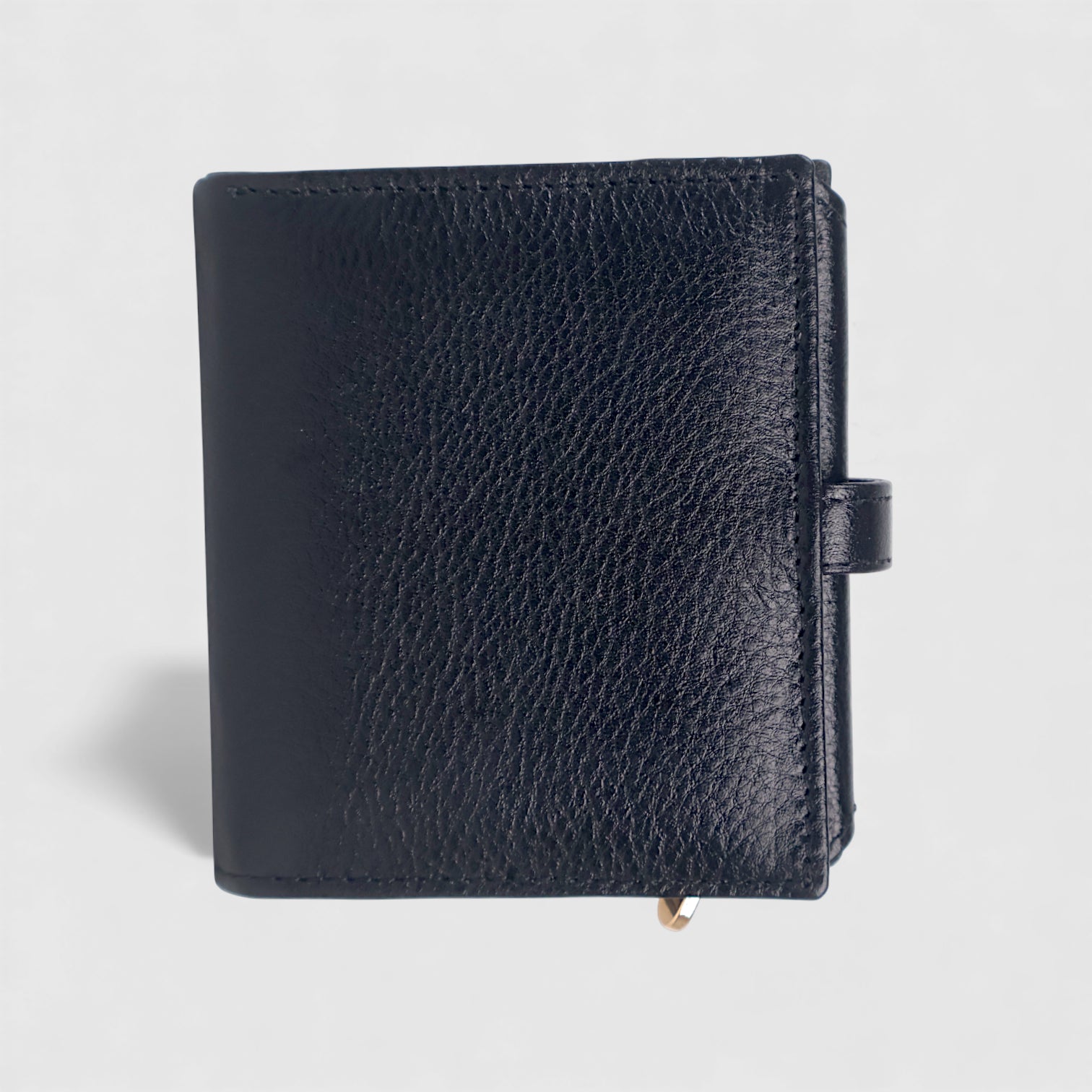 Crest Compact Leather Trifold Wallet – Black Colour