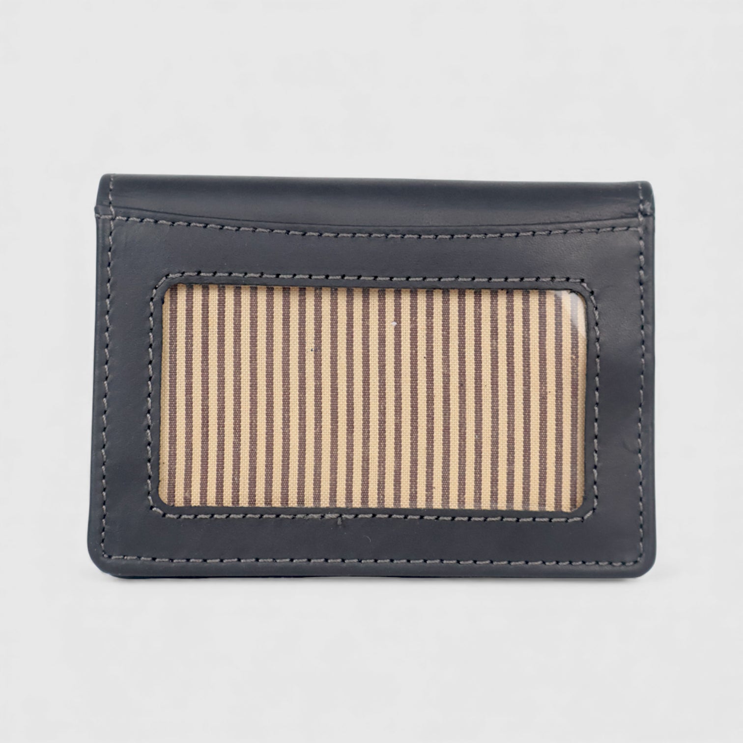 Emerald Regency Compact Vintage Leather Card Wallet - Black Colour