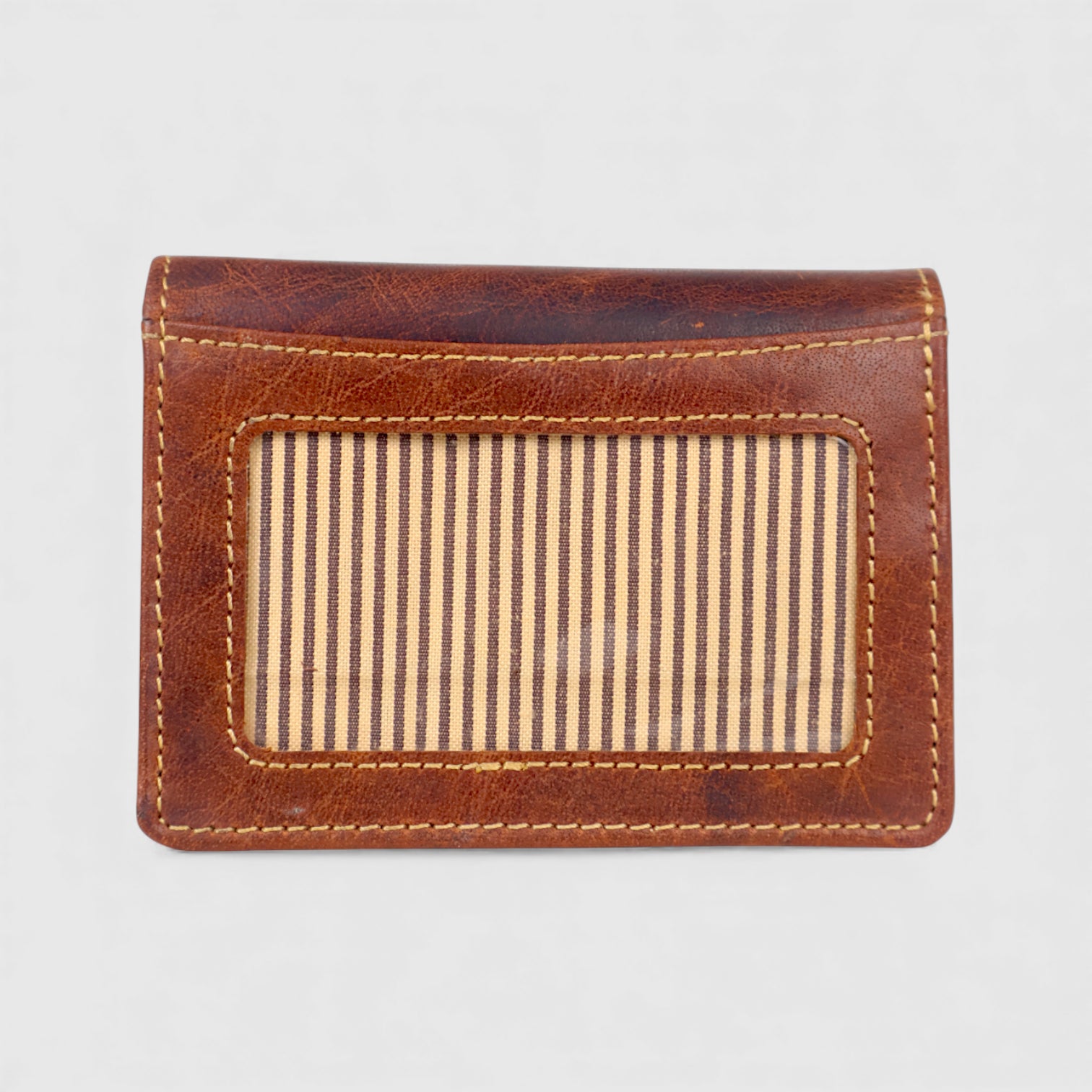 Emerald Regency Compact Vintage Leather Card Wallet - Maroon Colour