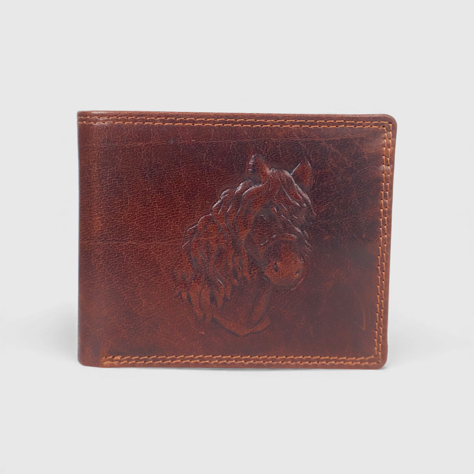 Stallion Crest Vintage Leather Bifold Wallet – Brown Colour