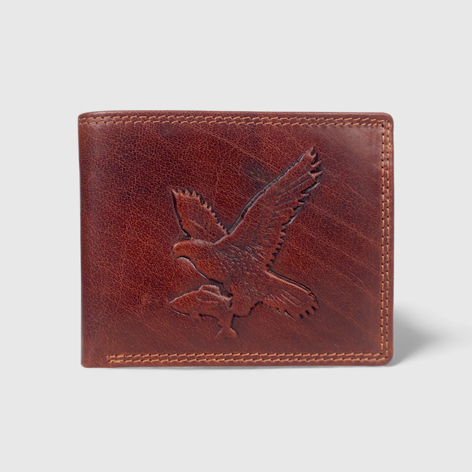 Falcon Ridge Vintage Leather Bifold Wallet – Red Colour