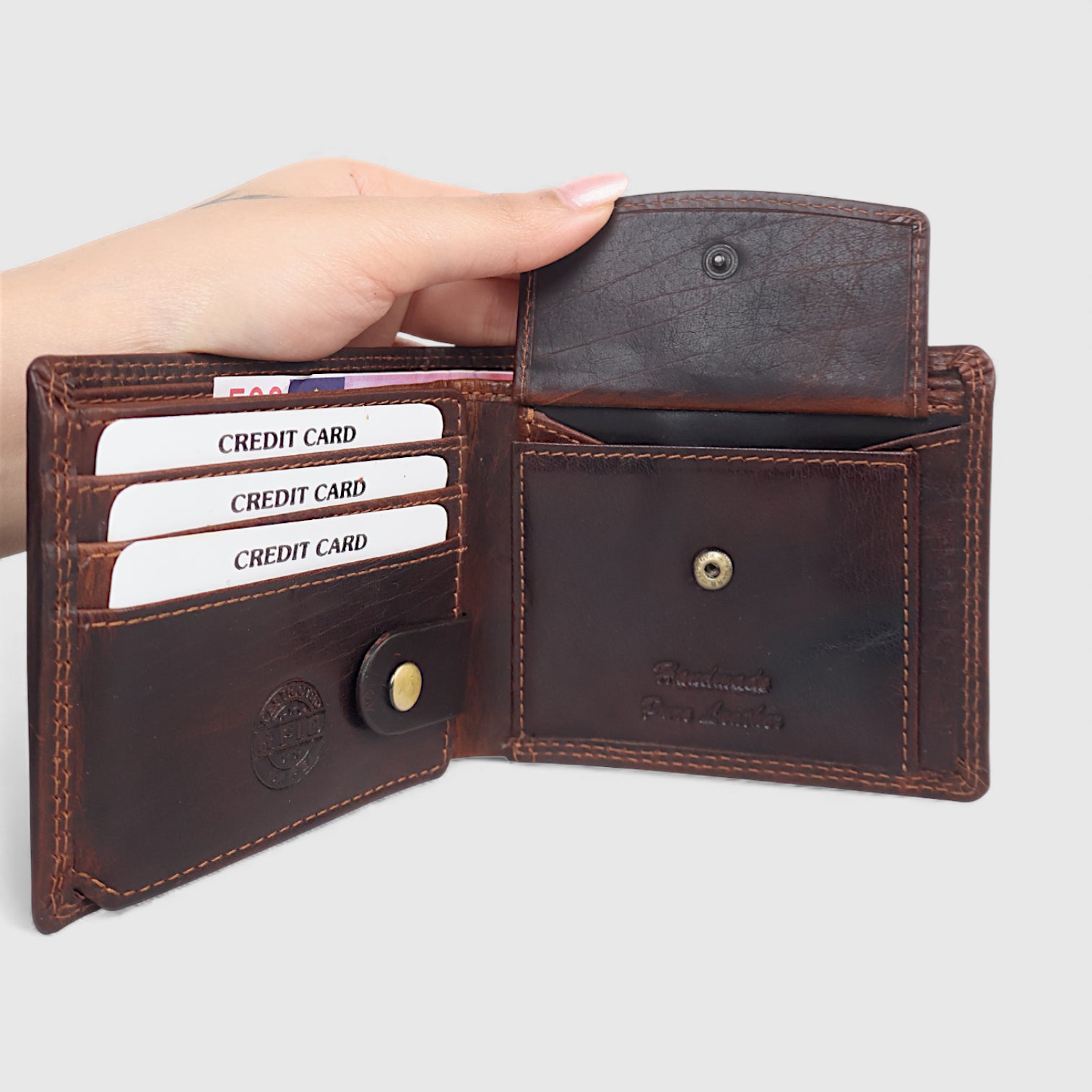 Stallion Crest Vintage Leather Bifold Wallet – Brown Colour