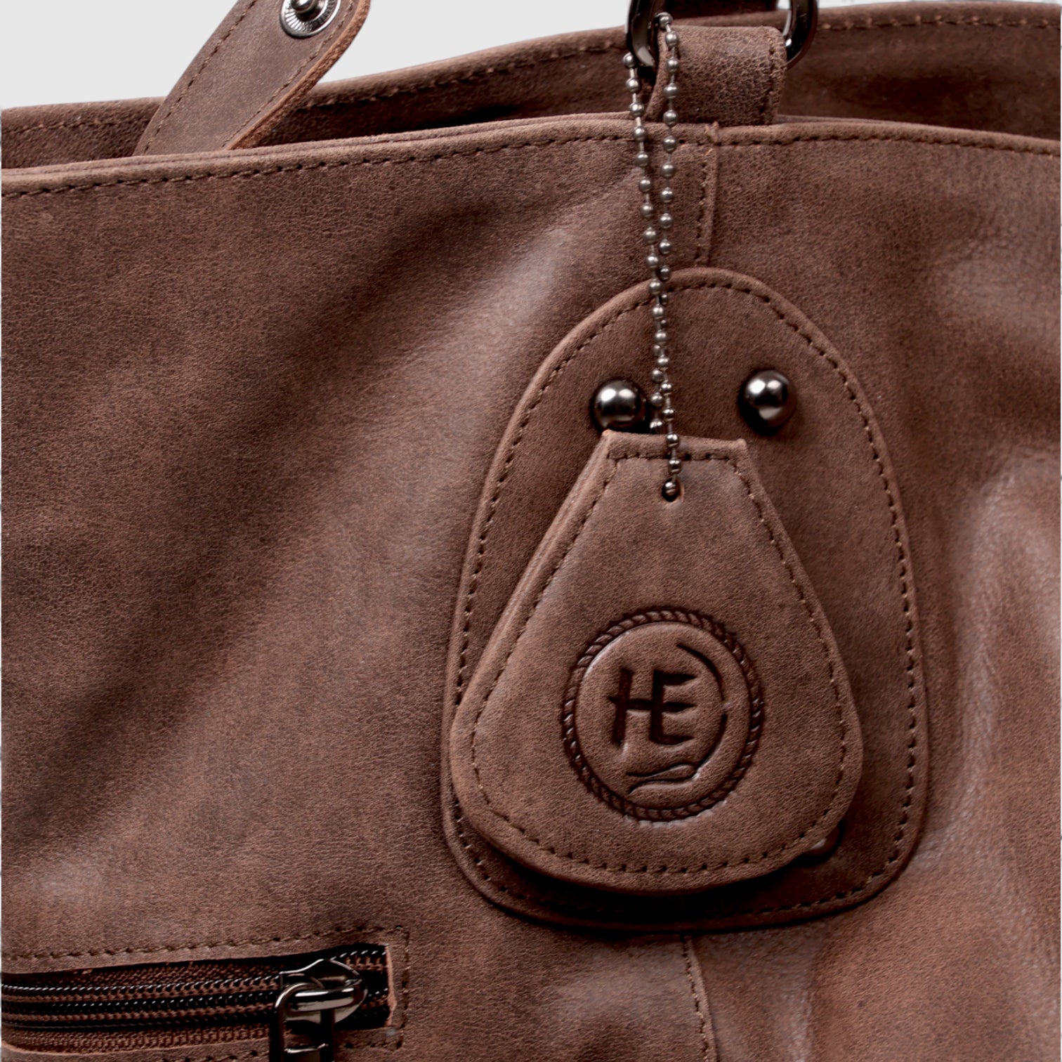 Monarch Luxe Suede Leather Convertible Tote Handbag – Coffee Brown